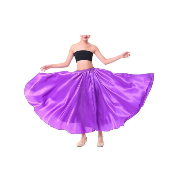 CHICTRY Kids Girls Long Dance Skirt Chiffon Full Circle Latin Flamenco Dance Performance Costume,Sizes 3-12