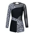 thumbnail image 1 of CHICTRY Kids Girls Long Sleeve Mesh Splice Gymnastics Leotard Short Ballet Dance Biketard Unitard Black 6, 1 of 7