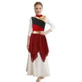 thumbnail image 1 of CHICTRY Kids Girls Lyrical Dance Dress Sleeveless Asymmetrical Chiffon Hem Praise Worship Dress Burgundy 12, 1 of 7