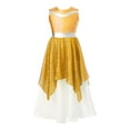 thumbnail image 1 of CHICTRY Kids Girls Lyrical Dance Dress Sleeveless Metallic Celebration of Spirit Dance Dress Tunic Praise Worship Gown Gold 6, 1 of 5