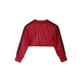 thumbnail image 1 of CHICTRY Kids Girls Mesh Crop Top Long Sleeve Fishnet Pullover Tops Dance Athletic Tee Shirt Red 8, 1 of 7