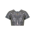 thumbnail image 1 of CHICTRY Kids Girls Metallic Sequins Jazz Dance T-Shirt Hip-Hop Dance Tops, 1 of 7