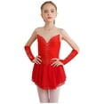 thumbnail image 1 of CHICTRY Kids Girls Modern Lyrical Dancewear Patchwork Fancy Skating Ballet Dance Performance Dress Red 6, 1 of 7