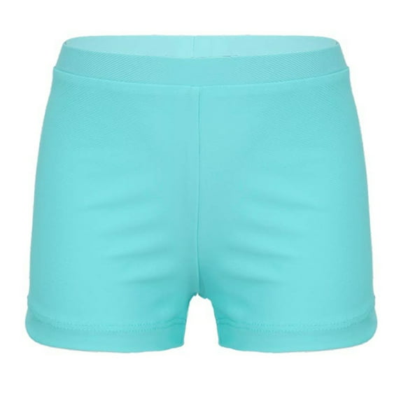 CHICTRY Kids Girls Quick-Dry Swimming Shorts Solid Color Pool Beach Bathing Shorts,Sizes 4-14 Light Green 12