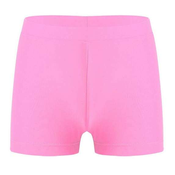 CHICTRY Kids Girls Quick-Dry Swimming Shorts Solid Color Pool Beach Bathing Shorts,Sizes 4-14 Pink 6