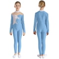 thumbnail image 1 of CHICTRY Kids Girls Rhythmic Gymnastics Jumpsuit Long Sleeve Shiny Rhinestones Acrobatics Dance Leotard Activewear Blue 16, 1 of 7