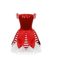 thumbnail image 1 of CHICTRY Kids Girls Santa Spirit Dance Leaves Layers Dress Christmas Party Dress-up Red 14, 1 of 4