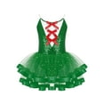thumbnail image 1 of CHICTRY Kids Girls Sequins Camisole Tutu Dress Ballerina Costume Sleeveless Ruffle Skirted Leotard Dancewear Green 14, 1 of 5