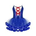 thumbnail image 1 of CHICTRY Kids Girls Sequins Camisole Tutu Dress Ballerina Costume Sleeveless Ruffle Skirted Leotard Dancewear Royal Blue 8, 1 of 5