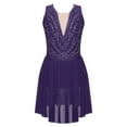 thumbnail image 1 of CHICTRY Kids Girls Sequins Irregular Hem Ballet Lyrical Dance Dress,Sizes 6-14 Purple-B 12, 1 of 5