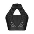 thumbnail image 1 of CHICTRY Kids Girls Shiny Sequins Crop Top Sleeveless Gymnastics Dance Training Vest Black 14, 1 of 5