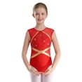 thumbnail image 1 of CHICTRY Kids Girls Shiny Sleeveless Gymnastics Leotard Ballet Dance Unitard Ice Skating Jumpsuits Red 6, 1 of 7
