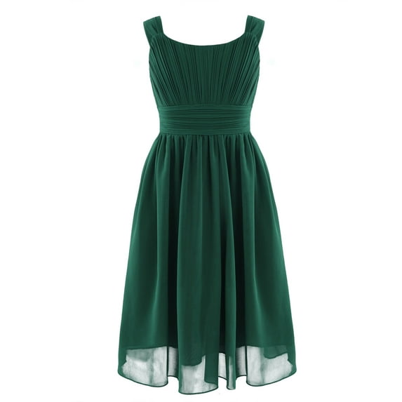 CHICTRY Kids Girls Sleeveless Pleated Chiffon Dress High Waist Wedding Bridesmaid Birthday Party Dress