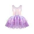 thumbnail image 1 of CHICTRY Kids Girls Sleeveless Shiny Sequins Tutu Dress Ballerina Leotard Gymnastics Skirted Leotard Dancewear Lavender-A 10, 1 of 7