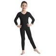 thumbnail image 1 of CHICTRY Kids Girls Solid Color Long Sleeve Ballet Dance Leotard Gymnastics Unitard Biketard,Sizes 5-12 Black 8-10, 1 of 6