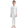 thumbnail image 1 of CHICTRY Kids Girls Solid Color Long Sleeve Ballet Dance Leotard Gymnastics Unitard Biketard,Sizes 5-12 Ivory-B S, 1 of 7