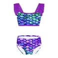 thumbnail image 1 of CHICTRY Kids Little Girls 2Pcs Mermaid Swimsuit Tankini Tops with Briefs Swimwear,Sizes 2-8 Purple 8, 1 of 6