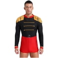 thumbnail image 1 of CHICTRY Men Halloween Ringmaster Dancewear Long Sleeve Tassel Jumpsuits Bodysuits Black L, 1 of 5