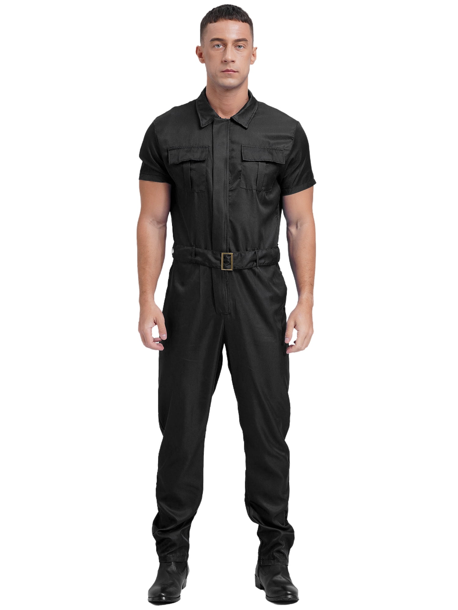 Work Overalls One Piece Mechanic Jumpsuit CHICTRY Men's Solid