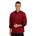thumbnail image 1 of CHICTRY Mens Chef Uniform Jacket Long Sleeve Hotel Kitchen Cook Uniform Coat Burgundy M, 1 of 7