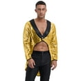 thumbnail image 1 of CHICTRY Mens Ringmaster Circus Show Dress-up Sequins Tuxedo Tailcoat Magician Blazer Jacket Gold L, 1 of 6