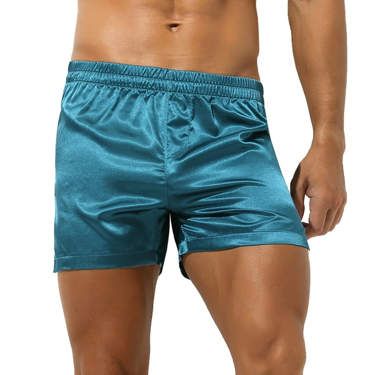 Mens Satin Shorts Satin Boxer Pajama Set CHICTRY Mens Satin Boxer