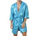 thumbnail image 1 of CHICTRY Mens Satin Soft Nightgown Sleepwear Short Sleeve Loungewear, 1 of 7