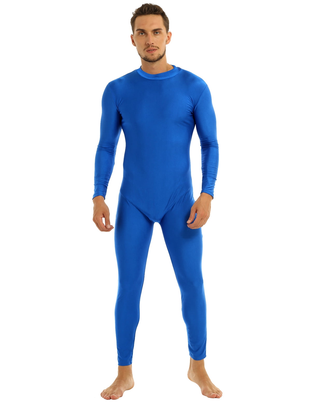 CHICTRY Mens Spandex Long Sleeve Bodysuit Full Body Jumpsuit Unitard