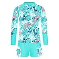 thumbnail image 1 of CHICTRY Rash Guard Sets for Girls Upf 50+ Swim Tank Top with Ruffles Trunks Modest Swimsuits Tankini Green 14, 1 of 5