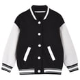 thumbnail image 1 of CHICTRY Toddlers Big & Little Girls Long Sleeve Jacket Button Baseball Varsity Coat Outerwear Sports Activewear Black 11-12, 1 of 2