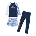 thumbnail image 1 of CHICTRY Unisex Boys Girls Upf 50+ Rash Guard Sets Modest Swim Cover Up Sets Top Shorts with Swim Leggings Navy Blue&Pink 11-12, 1 of 7