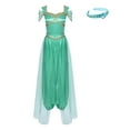 thumbnail image 1 of CHICTRY Women Arabian Princess Dress-up Sequin Sleeveless Belly Dance Harem Romper with Headband Turquoise M, 1 of 7