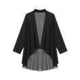 thumbnail image 1 of CHICTRY Women Chiffon Long Sleeve Cardigan Open Front Casual Shrug Bride's Mother Formal Coat Black M, 1 of 5