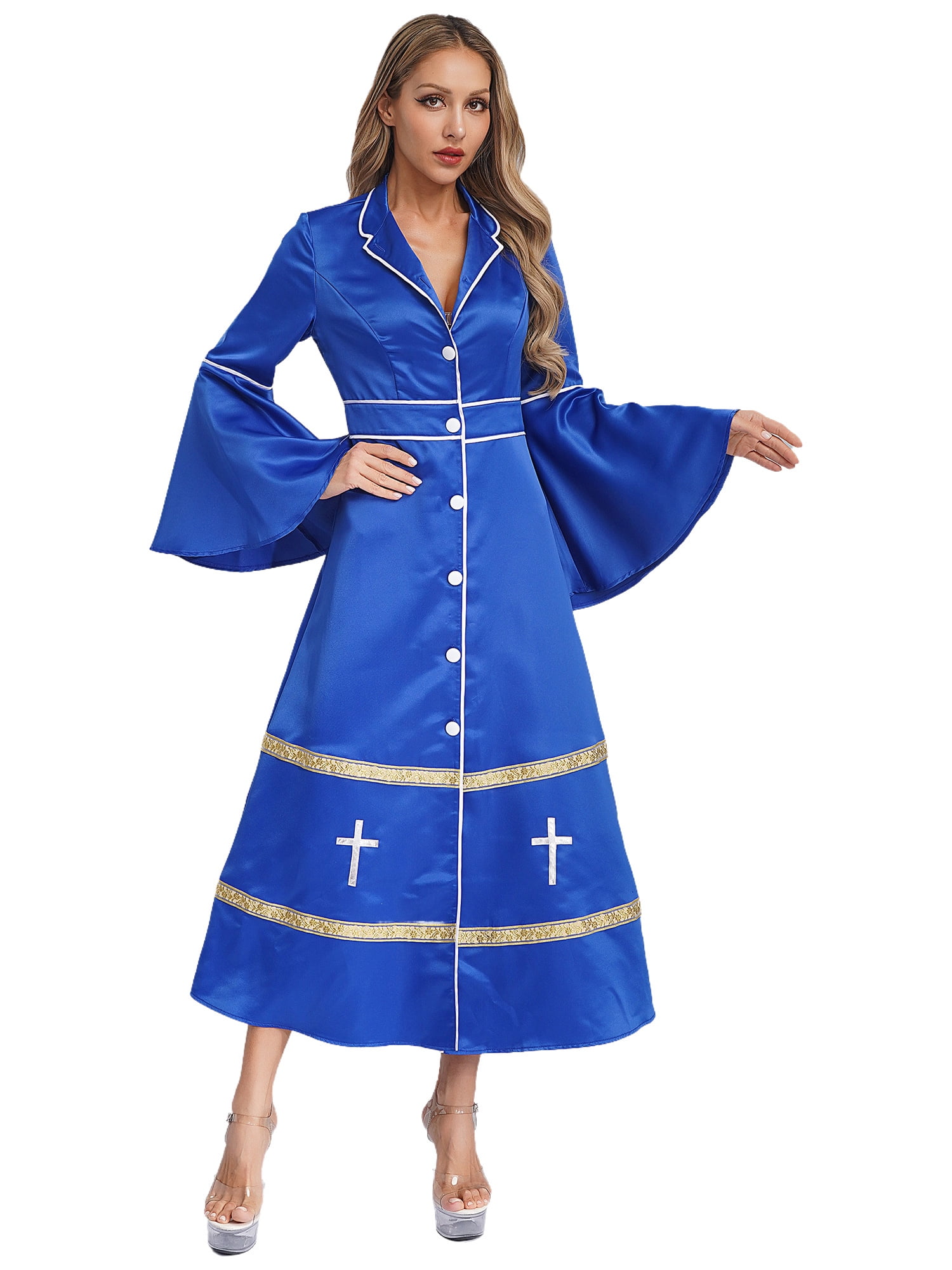 Christian Bible Pattern Print Women Long Robe main image 1