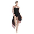 thumbnail image 1 of CHICTRY Women Modern Lyrical Dance Dress Mesh Long Sleeve Cutout Back Leotard Split Skirts Dusty Pink M, 1 of 6