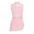 thumbnail image 1 of CHICTRY Women Sleeveless Rhinestones Figure Skating Dance Dress Ruched Mesh Modern Lyrical Dancewear Pink S, 1 of 7