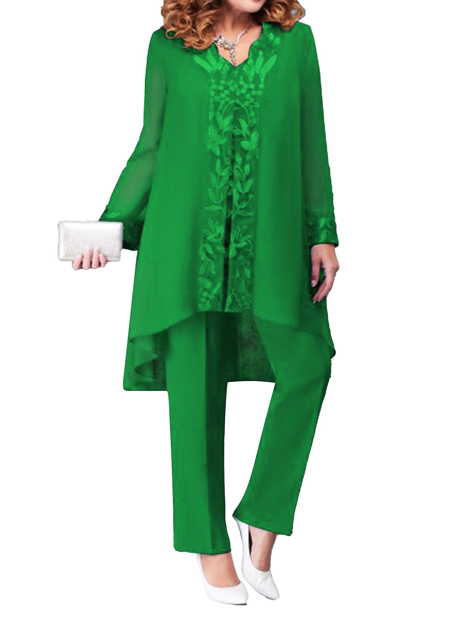 CHICTRY Women's 3Pcs Mother of The Bride Outfit Formal Chiffon Pant — free download