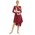 thumbnail image 1 of CHICTRY Women's Praise Dance Dress Liturgical Worship Dancewear Long Sleeve Church Worship Tunics Burgundy XL, 1 of 7