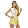 thumbnail image 1 of CHICTRY Womens Cheer Leader Dance Dress Shiny Sequins Color Contrast Figure Skating Dress Yellow L, 1 of 7