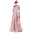 thumbnail image 1 of CHICTRY Womens Floral Lace Bodice Chiffon Long Bridesmaid Dress Sleeveless Wedding Party Prom Formal Evening Gowns Pearl Pink 12, 1 of 5