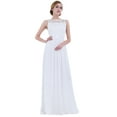 thumbnail image 1 of CHICTRY Womens Floral Lace Bodice Chiffon Long Bridesmaid Dress Sleeveless Wedding Party Prom Formal Evening Gowns White 12, 1 of 5