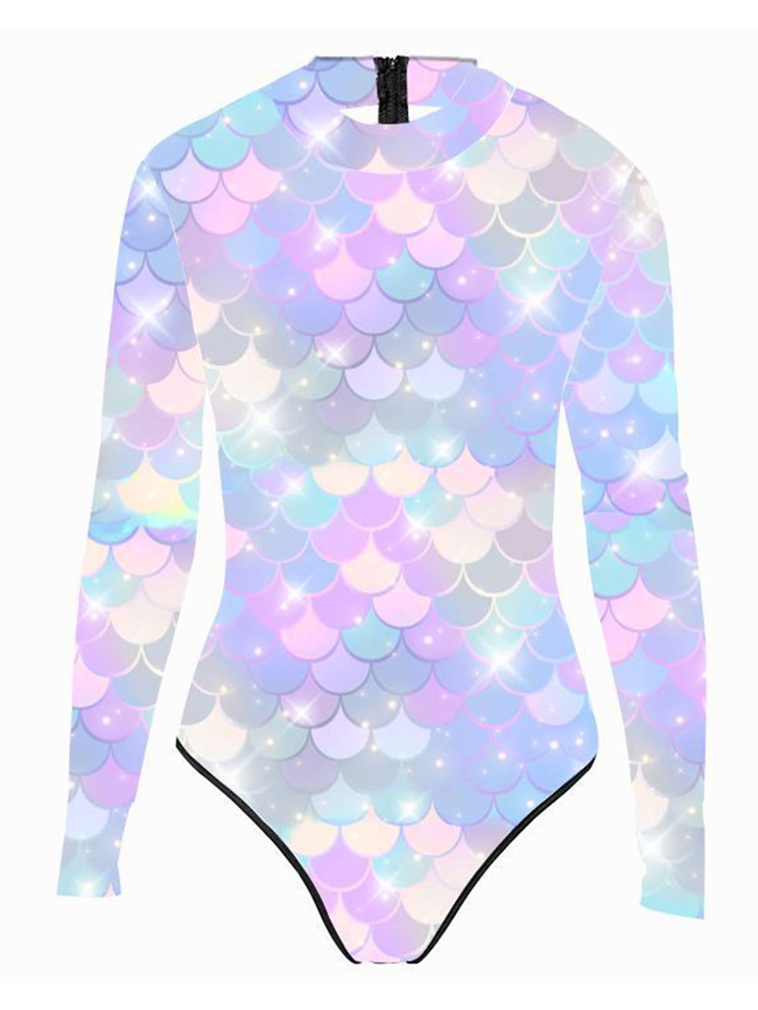 CHICTRY Womens One Piece Swimwear Swimming Jumpsuit Fish Scales Prints