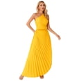 thumbnail image 1 of CHICTRY Womens One Shoulder Long Formal Dress Sleeveless Ruched Evening Ball Gown Cocktail Party Dress Yellow XL, 1 of 7