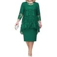 thumbnail image 1 of CHICTRY Womens Plus Size Cocktail Evenings Dress Birthday Wedding Guest Tube Dress with Embroidery Lace Cover Ups Green 8XL, 1 of 2