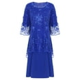 thumbnail image 1 of CHICTRY Womens Plus Size Cocktail Evenings Dress Birthday Wedding Guest Tube Dress with Embroidery Lace Cover Ups Royal Blue 5XL, 1 of 2