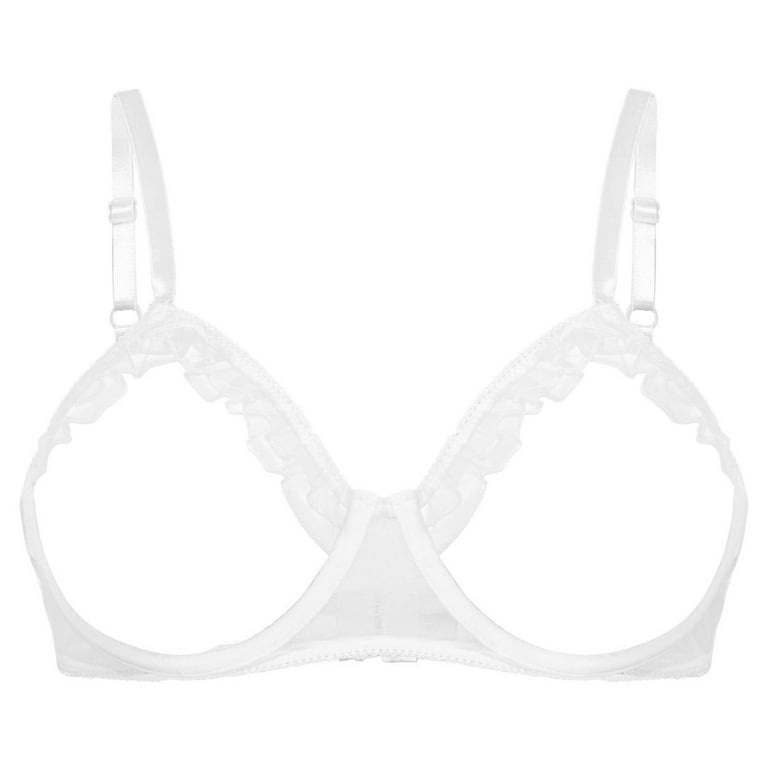 Premium AI Image  Isolated of Bikini Underwear Satin Fabric Open Cup Bras  Strappy Details White Blank Clean Fashion