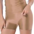 thumbnail image 1 of CHICTRY Womens Shiny Yoga Shorts Glossy Swimming Bottoms Rave Dance Booty Shorts, 1 of 6