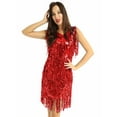 thumbnail image 1 of CHICTRY Womens Sparkling Sequins Tassels Latin Dance Dress Rumba Ballroom Costume, 1 of 7