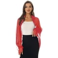 thumbnail image 1 of CHICTRY Womens Summer Sheer Chiffon Beach Shawl Bolero Long Sleeve Cardigan Bikini Cover Ups Watermelon Red One Size, 1 of 7