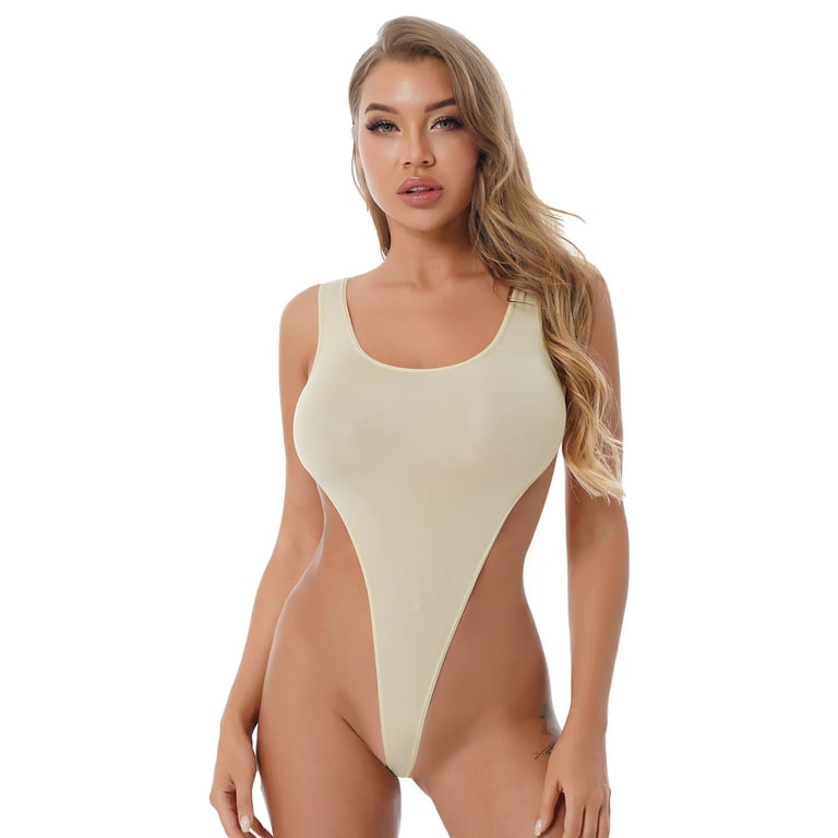 CHICTRY Womens Swimsuit High Cut Thong Bodysuit Underwear One